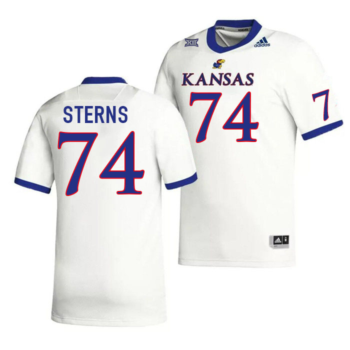 Men #74 De'Kedrick Sterns Kansas Jayhawks College Football Jerseys Stitched Sale-White